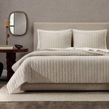 Jeremiah Brent Home 3pc Channel Rice Stitch Gauze Quilt Set
