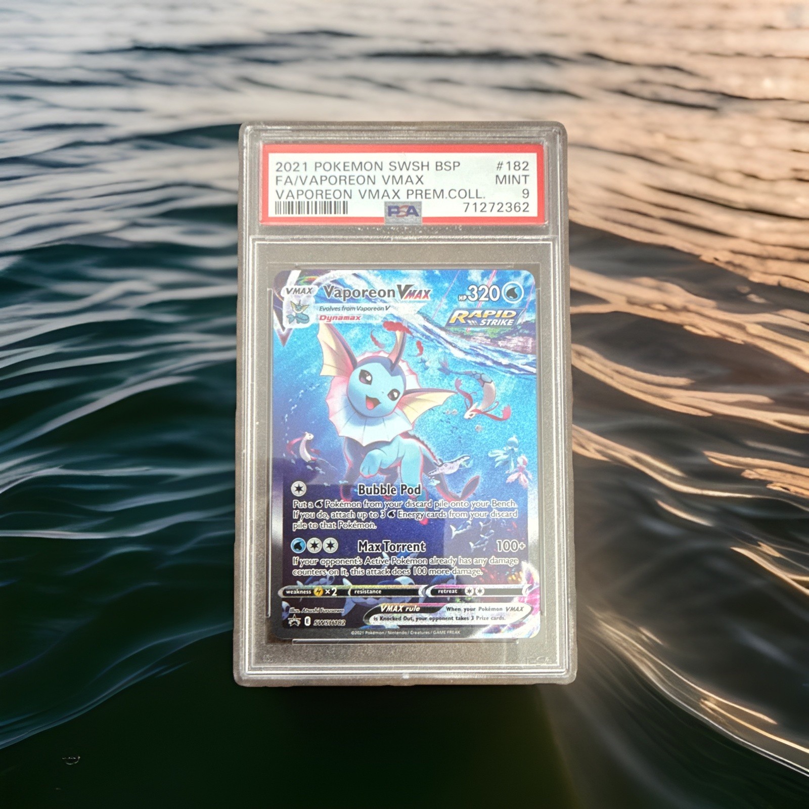 Pokemon TCG Vaporeon VMAX Holo Promo SWSH Sword & Shield SWSH182 PSA 9 2021