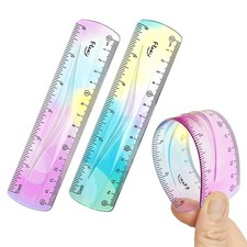 2 Pcs Flexible Ruler, 6 Inch Bendable Ruler for Kids, Soft Plastic Ruler,...