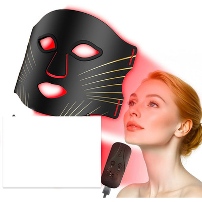 LED Gesichtsmaske, Anti-Aging Anti-Falten, 4 Farben, 300 LEDs mit Infrarot