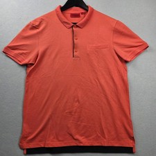 Hugo Boss HUGO Mens Dathis Polo Shirt Coral Orange Short Sleeve Size L 50243806