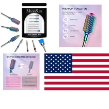 Versatile 3/32'' Nail Drill Bits - Tungsten Carbide Set for Acrylic Completion