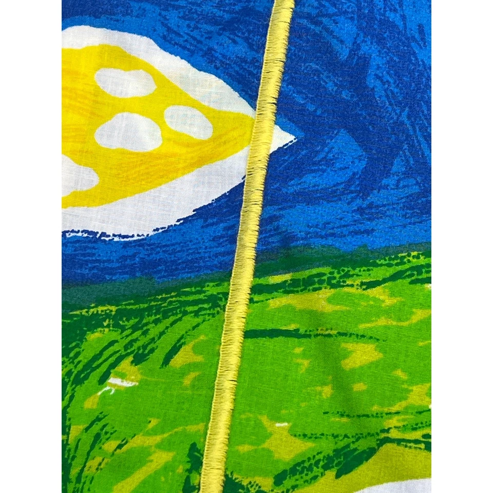 Vtg Fieldcrest Adrienne Vittadini Twin Sheet Set + Euro Shams Bright Tropical  - Image 3 of 4