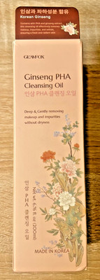 Glamfox Korean Ginseng PHA Cleansing Oil 6.76 oz Deep Gentle Make Up Remover NEW