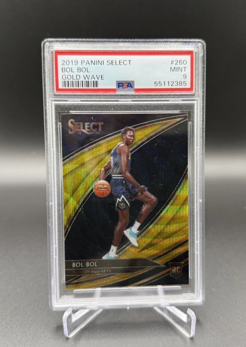 2019 Panini Select  Bol Bol Gold Wave SP RC #260 PSA 9 Nuggets