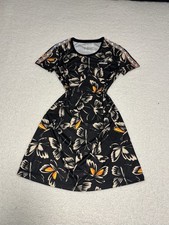 Adidas X Farm Rio Women Black Butterfly Print T-shirt Mini Dress