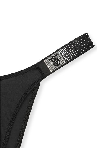 Victoria’s Secret Very Sexy Shine Strap Brazilian Panty Sz S Black - Picture 4 of 4