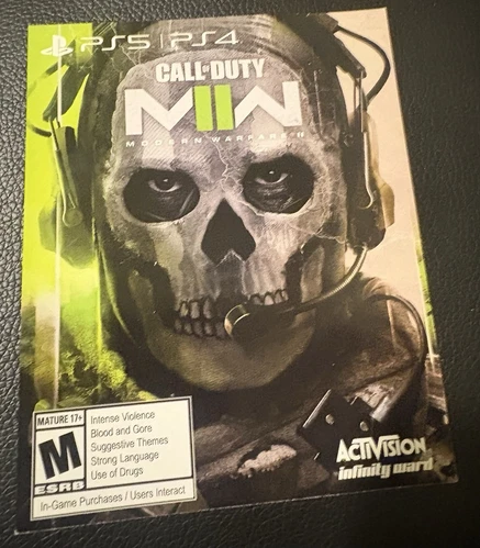 Call of Duty MODERN WARFARE II 2 Sony Playstation 4/5”Cross-Gen Edition Code”