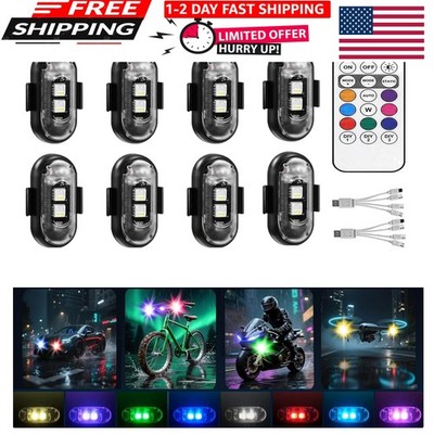 8-Pack Wireless LED Strobe Remote Lights | 8 Colors, Anti-Collision & Waterpr...