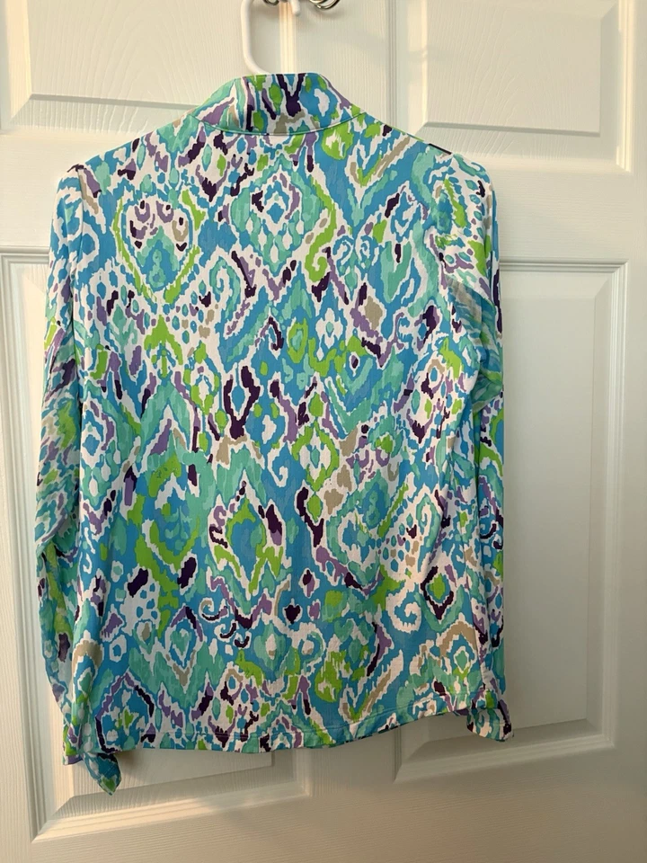 Camisa de golf/tenis Ibkul Tillie jade lavanda manga larga cuello falso talla S para dama Foto 2 de 4