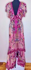 Camilla "La Belle" Tie Front Maxi Dress - LARGE