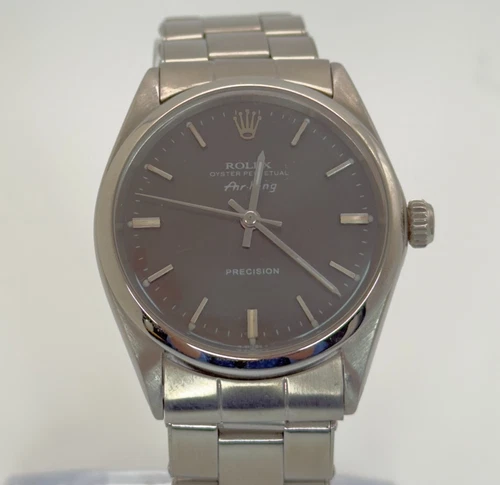 Rolex Air King 5500 Vintage Watch 1969 Black Dial 34mm Stainless Steel Box