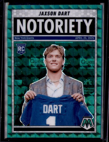 2025 Panini Mosaic #11 Jaxson Dart Notoriety Mosaic Green