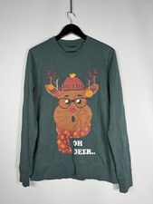 CHRISTMAS REINDEER Jumper - Medium - Green - Great Condition -Men’s