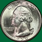 1950-S Washington Quarter Silver Brilliant Uncirculated BU Coin #40570