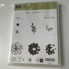Stampin' Up Cling Rubber Stamp Set Flowers Plants Floral Leaves Designs