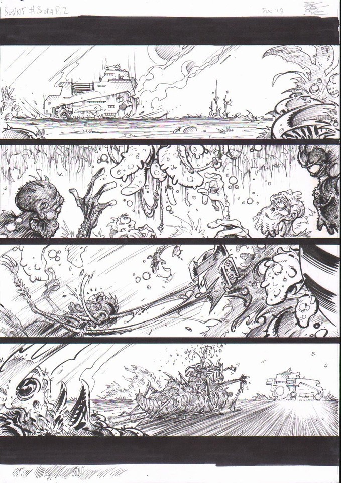 Boo Cook Blunt 3e4p2 Original comic art 2000AD Comic Art