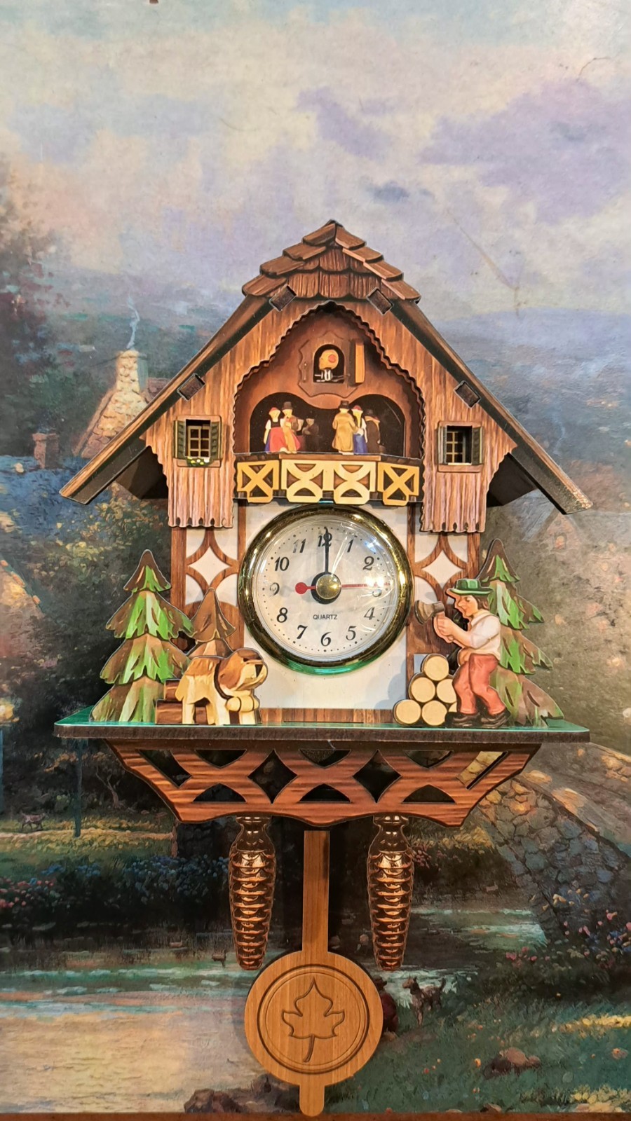 Cookcoo clock , msn, dog,Antique styling , battery operated