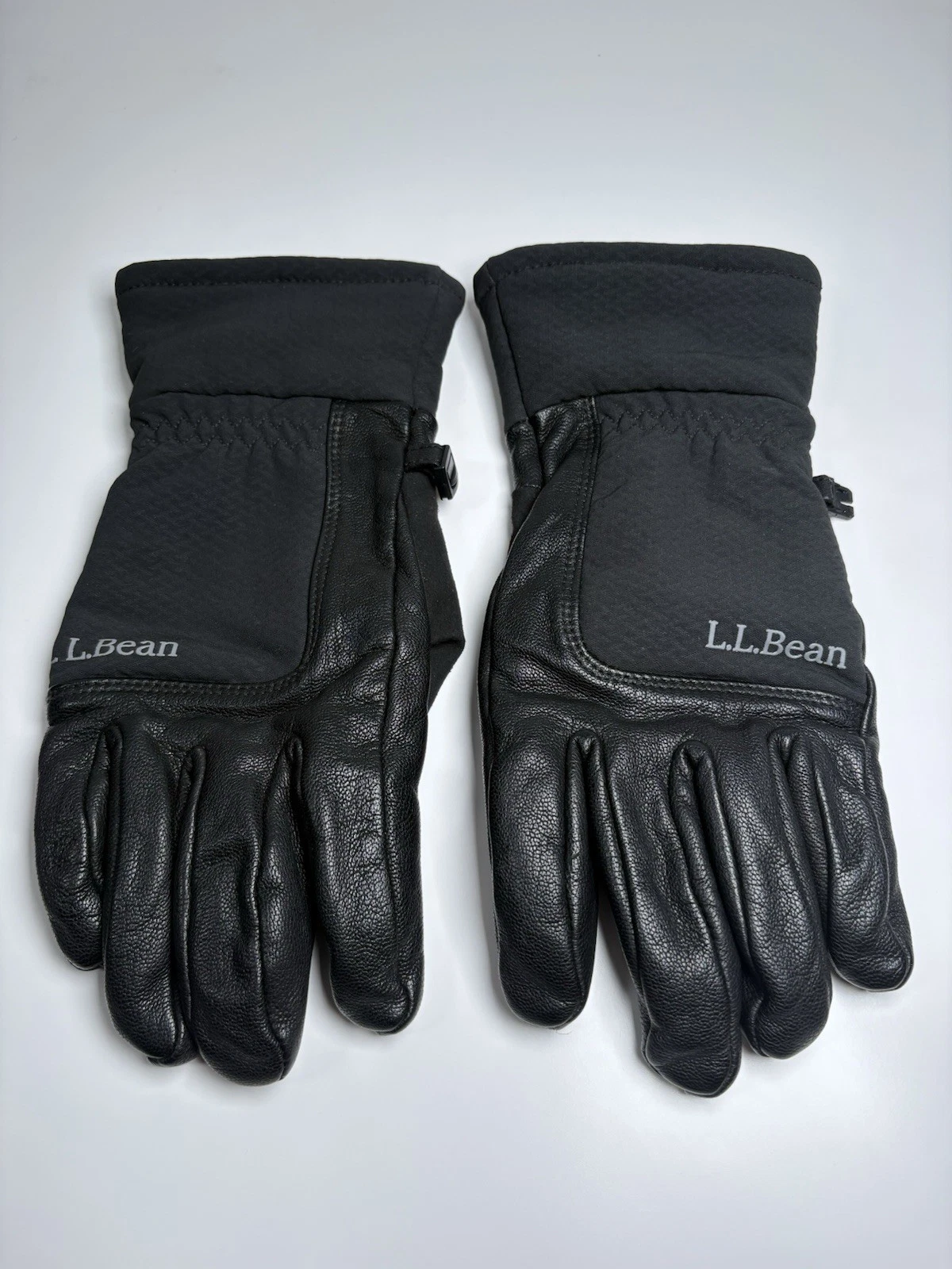 LL Bean Winter Primaloft Gloves Leather Black Size M hiking outdoors Wildcamping