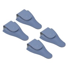 4Pcs 4.5"x2.6" PU Leather Embroidery Scissors Sheath Protective Cover Light Blue