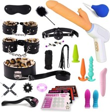 BDSM Sex Bondage Kit Restraints, 25PCS Sets with Adjustable Handcuffs Collar Ank