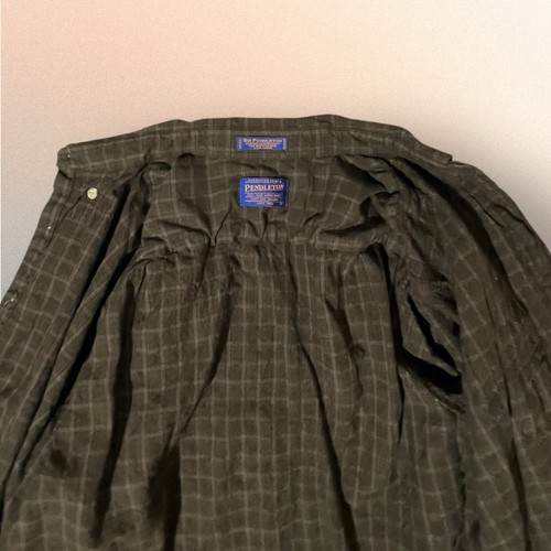 Pendleton Shirt Mens Large Long Button Up Sir Pendleton Plaid Virgin Wool - Picture 10 of 19