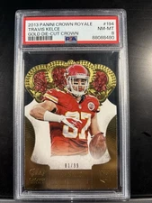 2013 Crown Royale Travis Kelce Gold (Die Cut Crown) RC #81/99 PSA 8 Pop 4 None ^