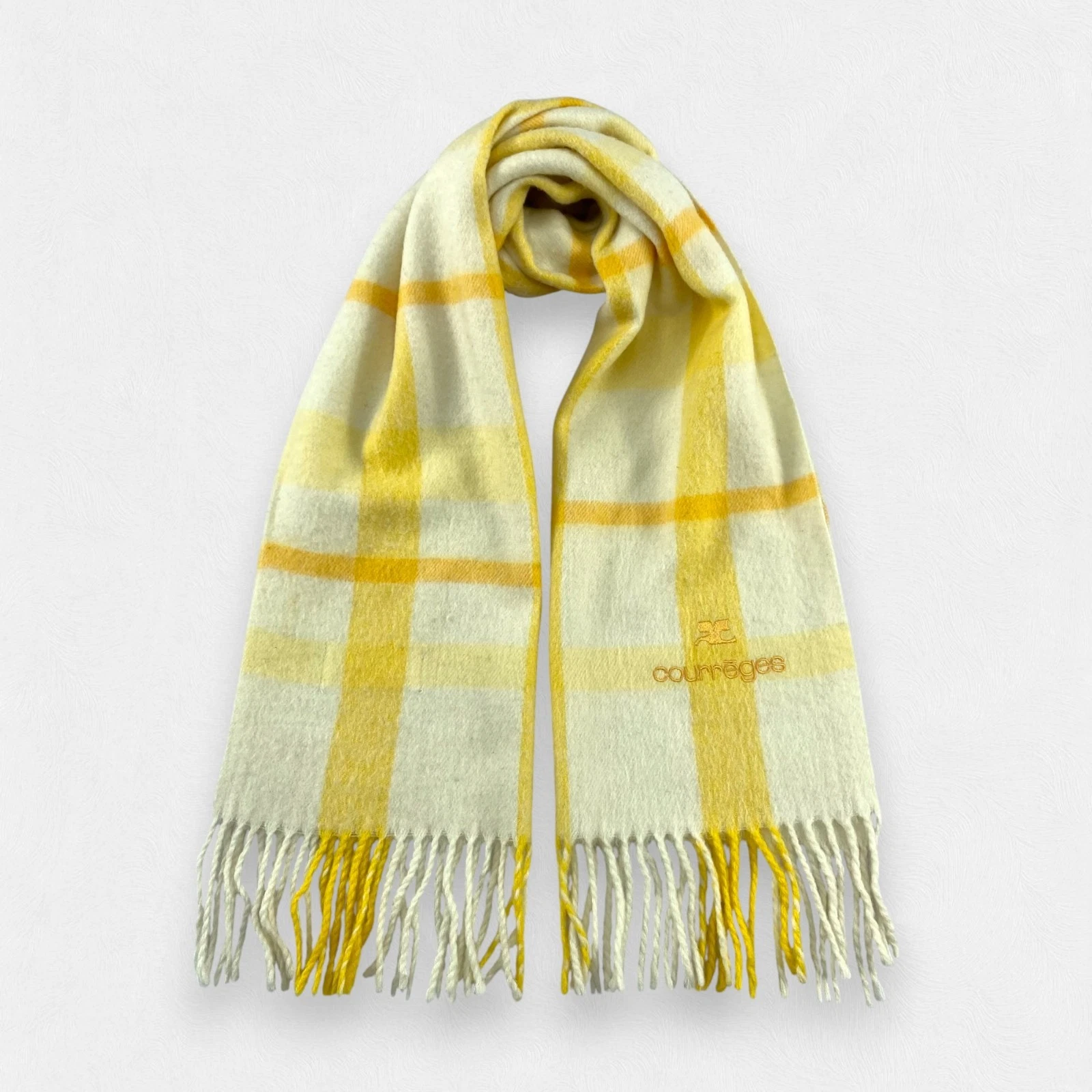 Courreges Scarf Muffler Neck Wrap Scarf Wool Cashmere Unisex Scarves