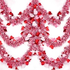 50FT Valentines Garland with Hearts for Valentines Day Decorations, Pink Heart..