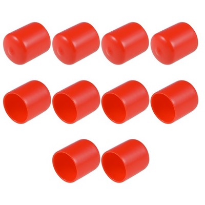 Screw Thread Protector, 30mm ID Round End Cap Cover Red Tube Caps 10PC