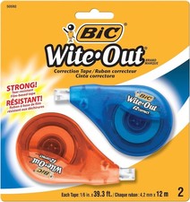 Bic Wite-out Brand Ez Correct Correction Tape, 39.3 Feet, 2-count Pack 697046455