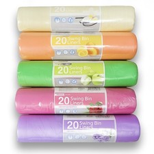 50L Fragrant Swing Bin Liners Tie Handles, 23" x 34", Scented Refuse Bags