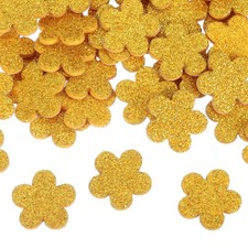 120Pcs Flower Foam Stickers, 1.2" EVA Self Adhesive Glitter Foam Sticker, Yellow
