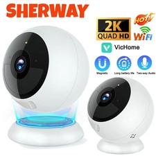 Wireless Cordless Security Camera 2K Mini Battery Powered Indoor Outdoor Cameras