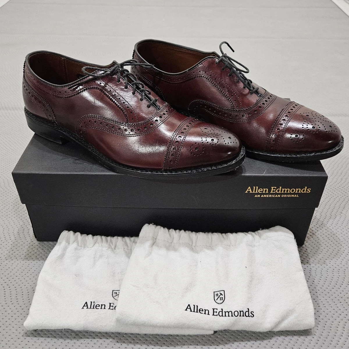 Allen Edmonds “Strand” Cap-Toe Oxford Burgundy Ox Blood Men Dress Shoes Sz 10 Allen Edmonds Strand Leather Cap Toe Oxford Brogue Dress  main image 2
