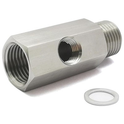 M16 1.5 to 1/8 NPT Tee Oil Pressure Sensor Adapter Stainless Steel for Turbo Fee