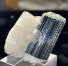 WATER ETCHED GREEN CAP TOURMALINE WITH ALBITE MINIATURE SKARDU, PAKISTAN  — photo 2