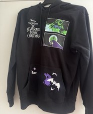 Disney Nightmare Before Christmas Hoodie Mens M Black Jack Skellington