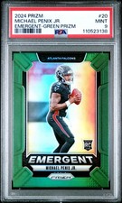 2024 PANINI PRIZM EMERGENT GREEN PRIZM #20 MICHAEL PENIX JR. PSA 9