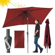 Sonnenschirm Rechteckig 300x200cm Balkonschirm Kurbelschirm Gartenschirm Balkon