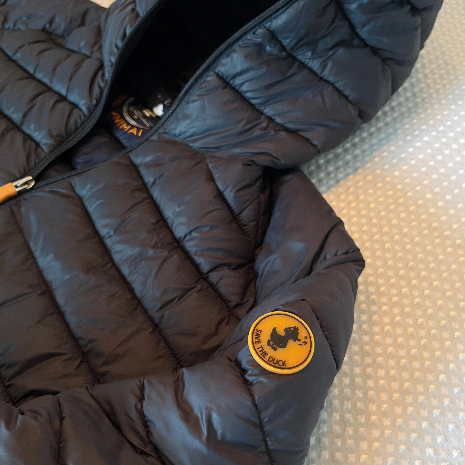 Save The Duck Men's Blue Hooded Puffer Jacket M Regular Full Zip Quilted image 7