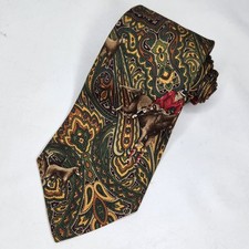 Vintage Polo Ralph Lauren Silk Tie Paisley Equestrian Horse USA Hand Made Preppy