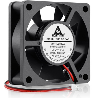 60Mm X 20Mm 24V DC Computer Case Brushless Cooling Fan 2 Pin Dual Ball Bearings 