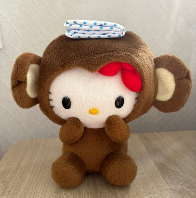 Yakult × Hello Kitty Monkey Plush Doll Toy 2015 Sanrio Japan