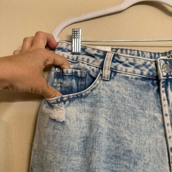 Почти известные винтажные джинсы размер 15 кислотная стирка нашивка состаренные разрушенные блики - Изображение 4 из 4