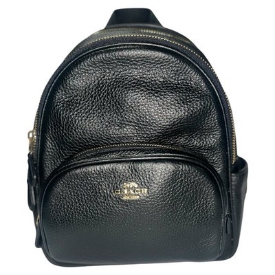 Coach C8603 Mini Court Backpack Black Pebbled Leather Small  display picture 3