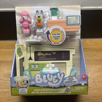 Bluey Juice Bar Deluxe Playset mit Bluey & Coco Figuren Zubehör Spielset