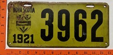 1921 Nova Scotia Passenger Car License plate