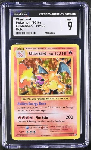 Charizard 11/108 Holo Evolutions Pokemon CGC 9 Mint