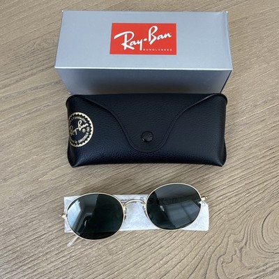 Ray-Ban RB3594 Round Sunglasses Gold Metal Frame Green Polarized Glass UV